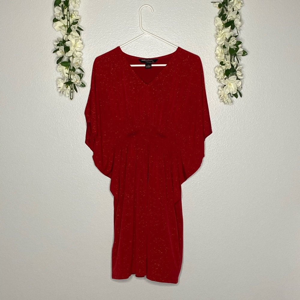 Signature by Robbie Bee red sparkly dress size M